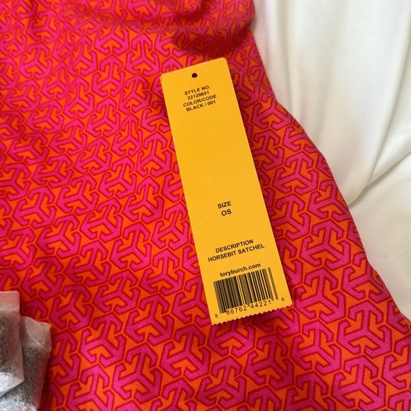 Tory Burch Horsebit Jaden Black Pebbled Leather Satchel Shoulder Bag - Picture 7 of 7